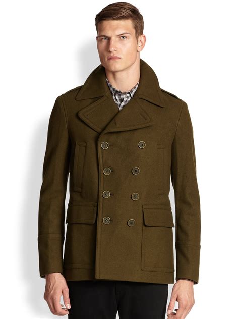 burberry peacoat men's sale|burberry men military coats.